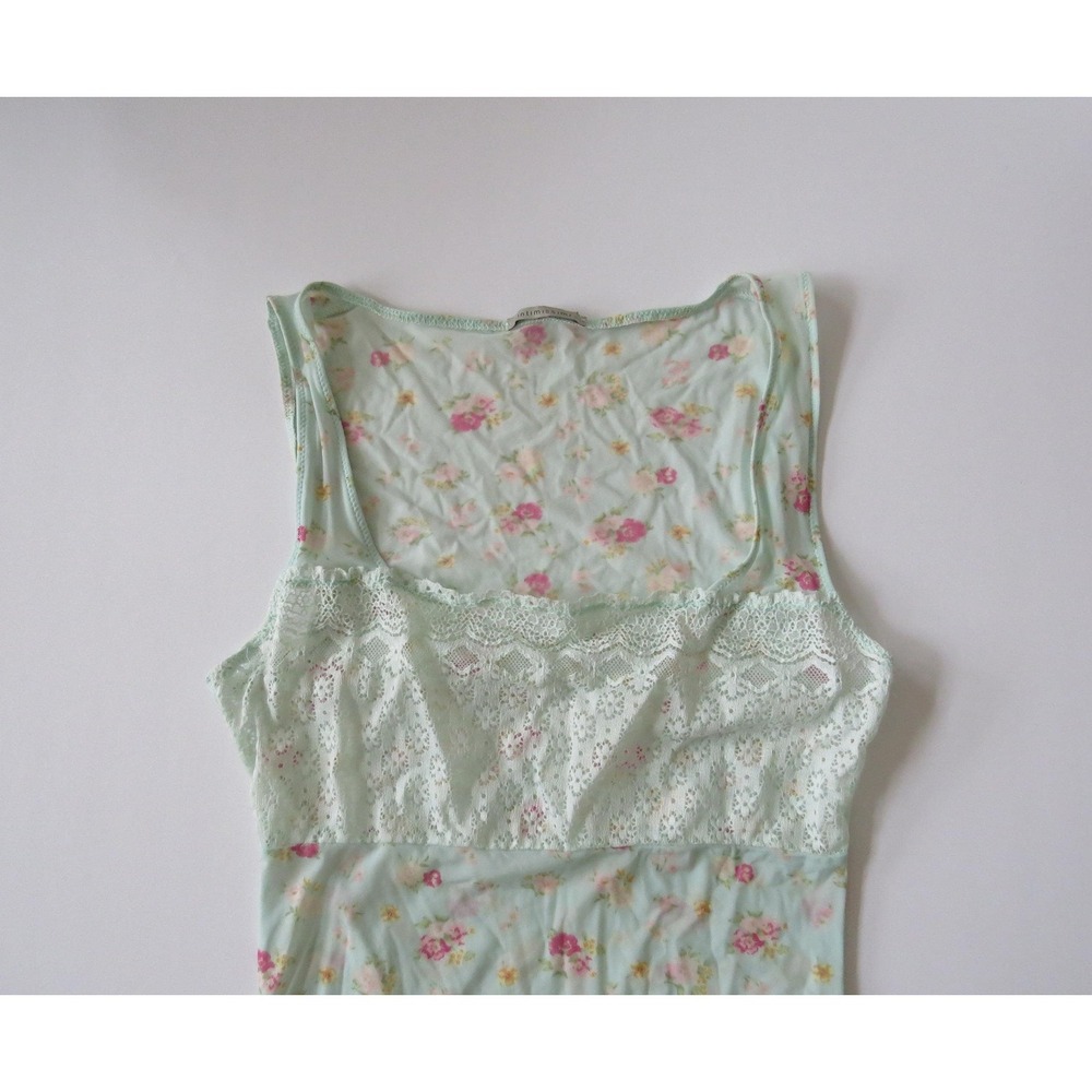 Vintage Italian Intimissimi Fiori di Campo Wildflower Mint/Pink Rosebud Camisole